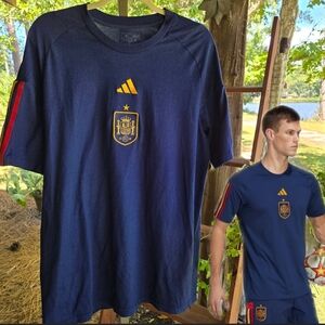 Adidas Spain Navy Blue Travel Soccer Jersey